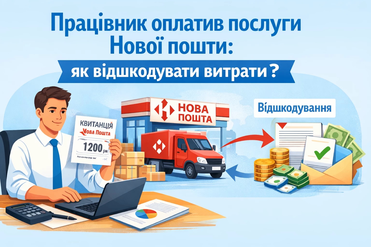 Працівник оплатив послуги Нової пошти: як відшкодувати витрати?