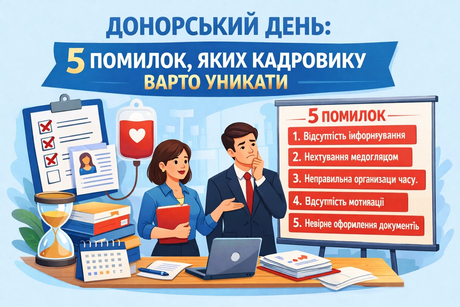 Донорський день: 5 помилок, яких кадровику варто уникати