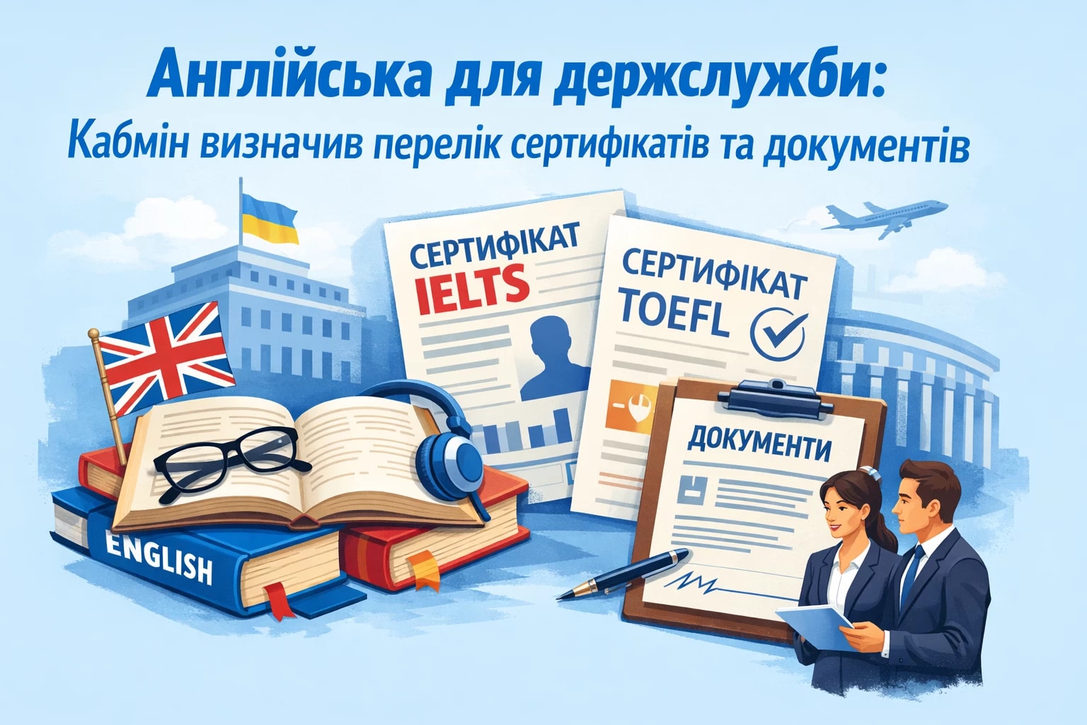 Англійська для держслужби: Кабмін визначив перелік сертифікатів та документів