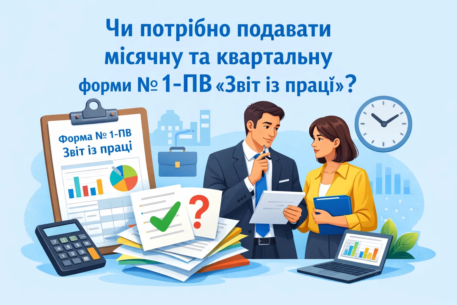 Чи потрібно подавати місячну та квартальну форми № 1-ПВ «Звіт із праці»?