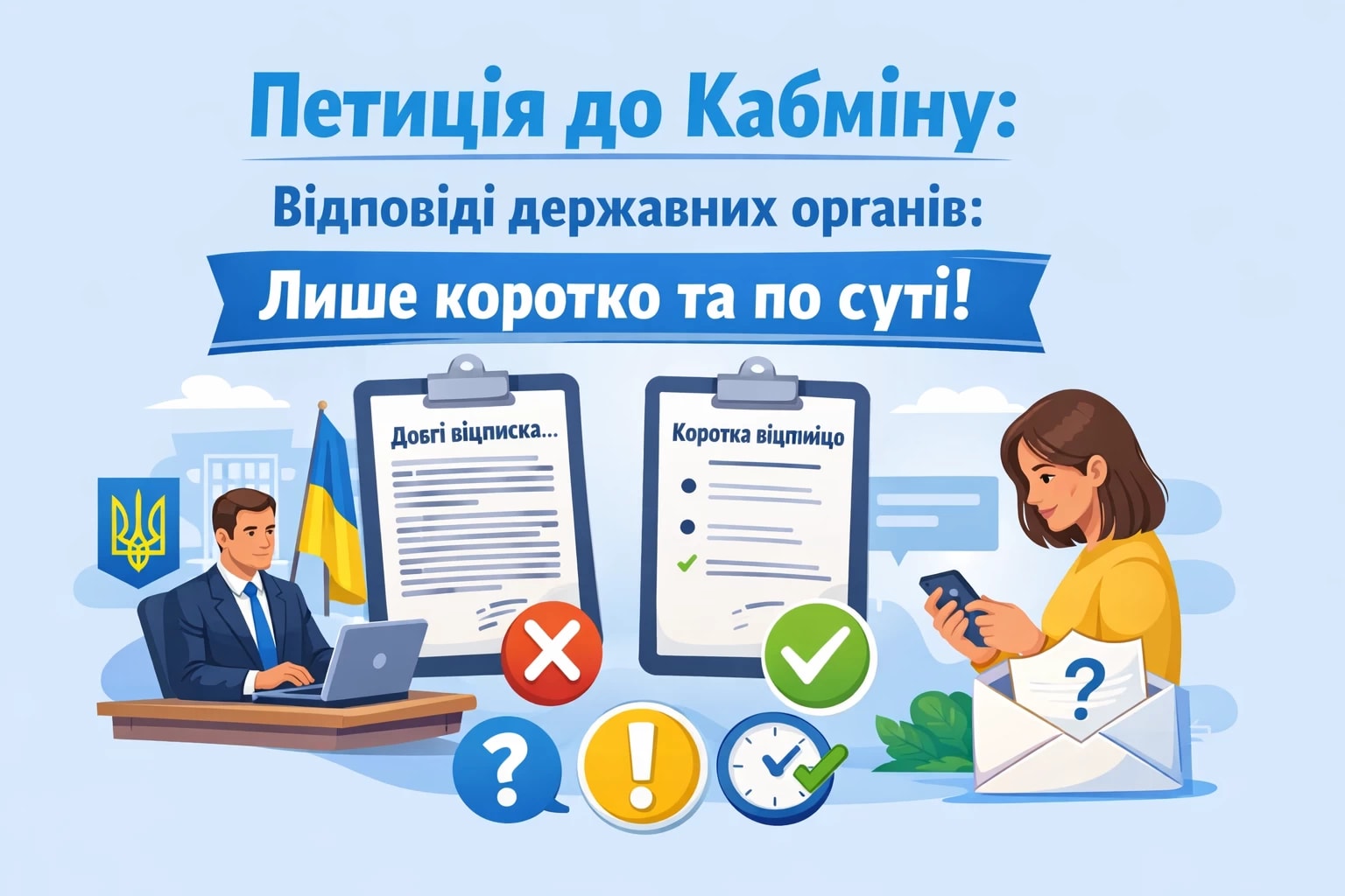 Петиція до Кабміну: державні органи закликають відповідати на звернення громадян коротко та по суті