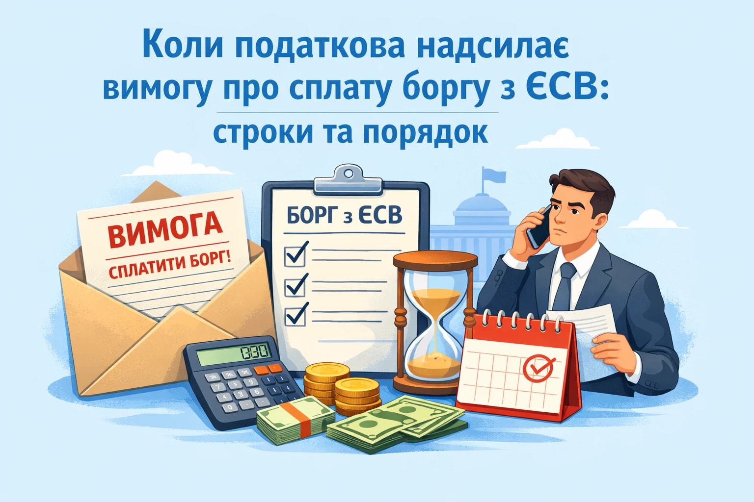 Коли податкова надсилає вимогу про сплату боргу (недоїмки) з ЄСВ: строки та порядок