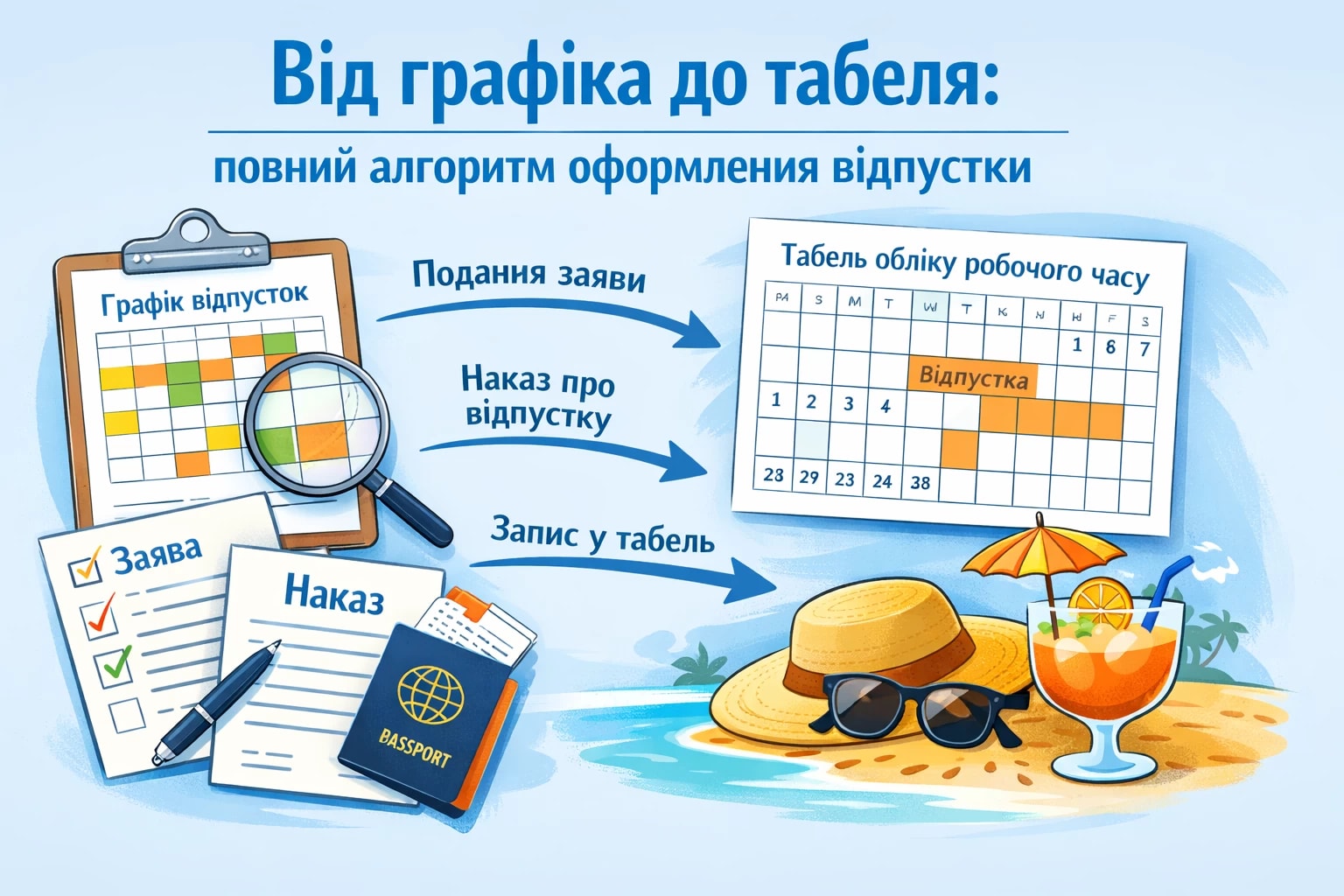 Від графіка до табеля: повний алгоритм оформлення відпустки