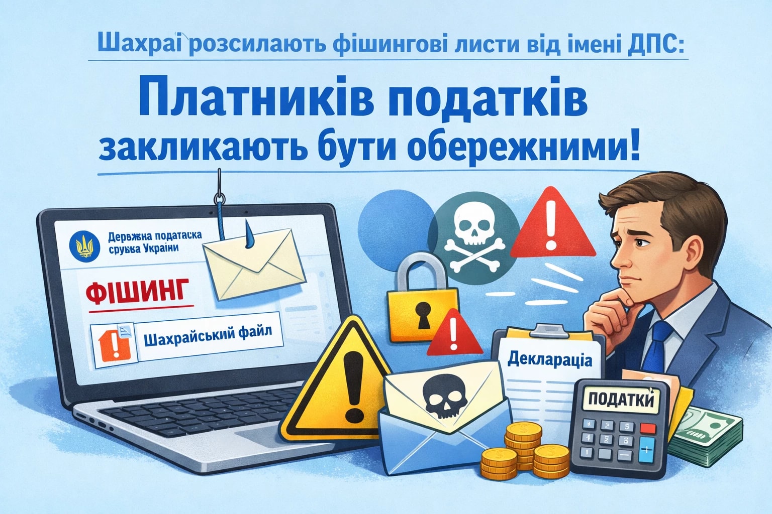 Шахраї розсилають фішингові листи від імені ДПС: платників податків закликають бути обережними
