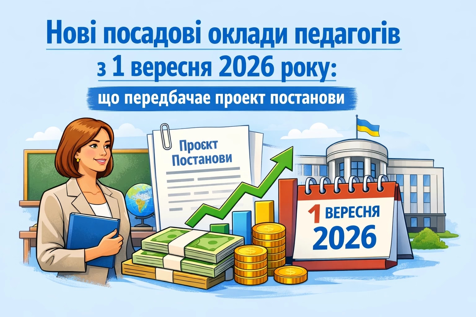 Нові посадові оклади педагогів із 1 вересня 2026 року: що передбачає проєкт постанови