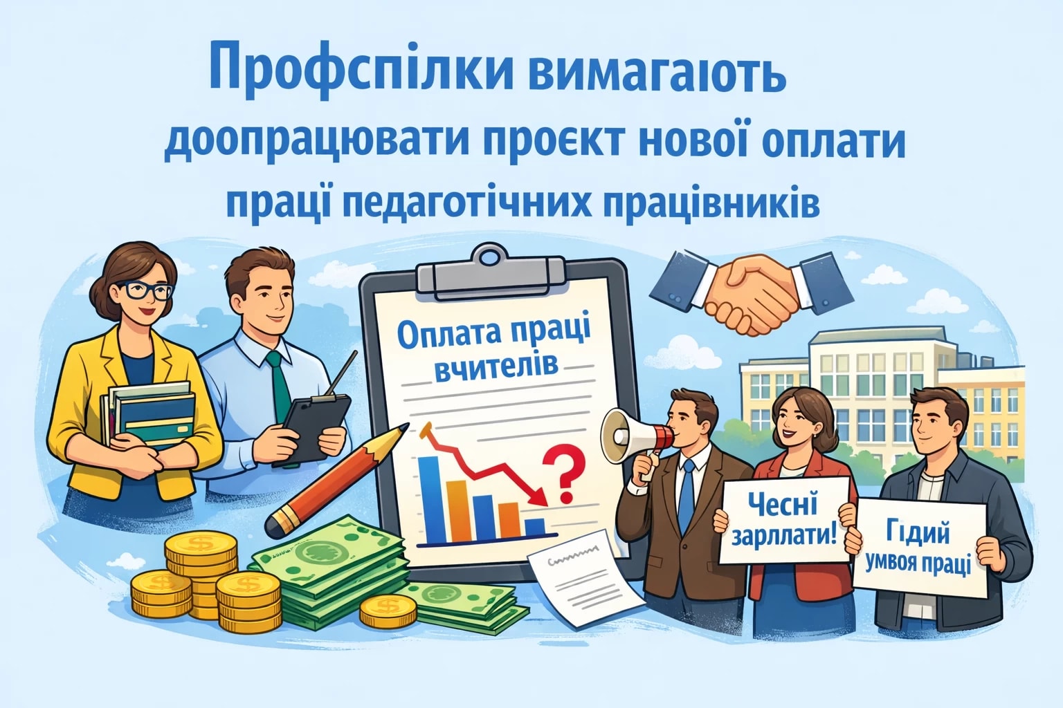 Профспілки вимагають доопрацювати проєкт нової оплати праці педагогічних працівників