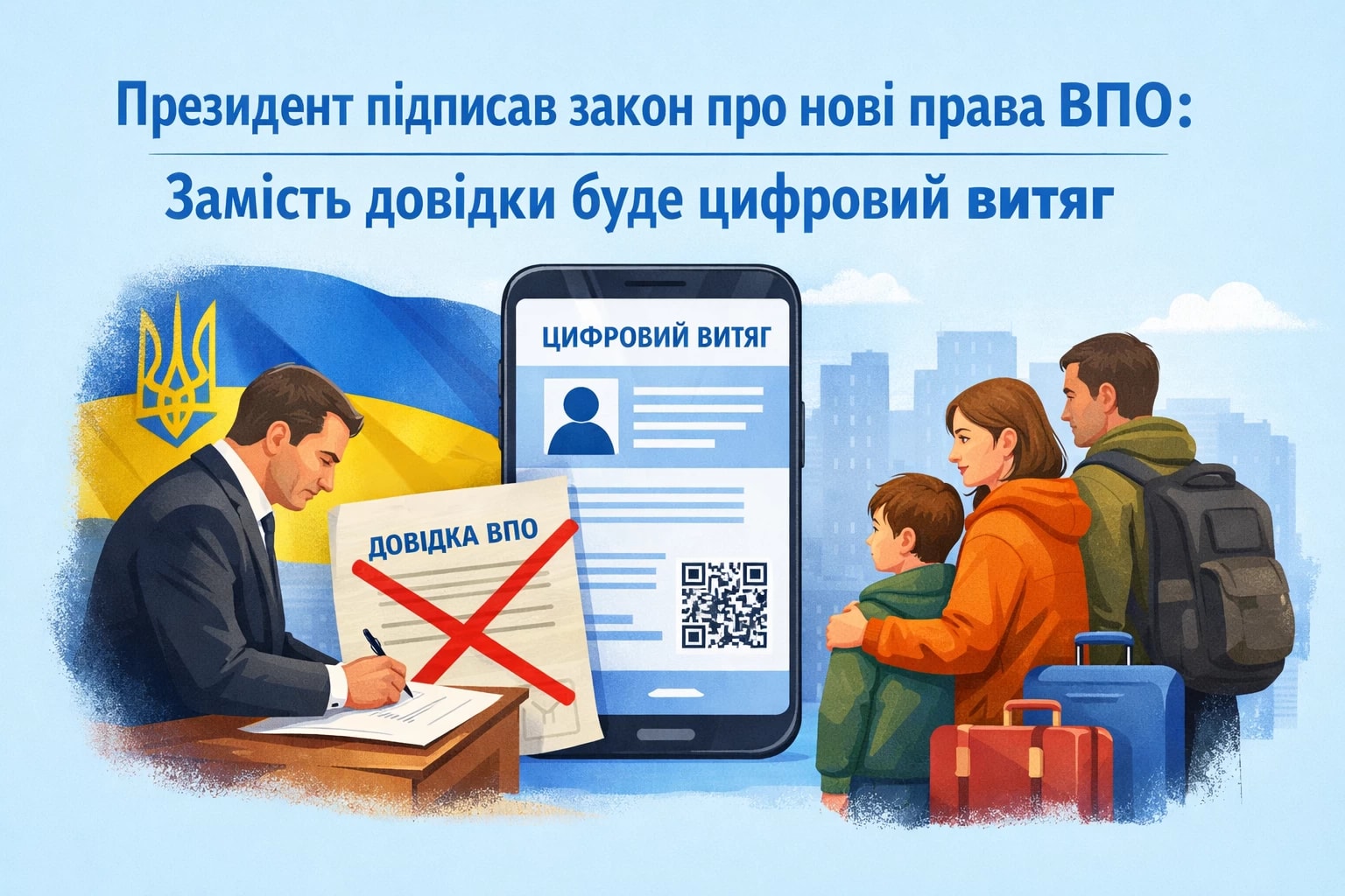 Президент підписав закон про нові права ВПО: замість довідки буде цифровий витяг