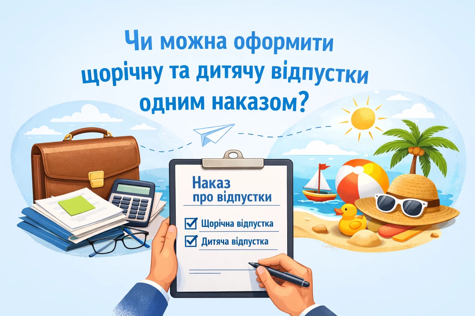Чи можна оформити щорічну та дитячу відпустки одним наказом