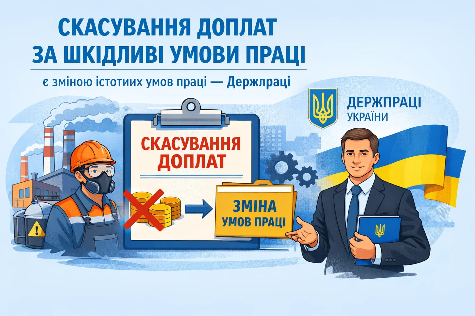 Скасування доплат за шкідливі умови праці є зміною істотних умов праці — Держпраці