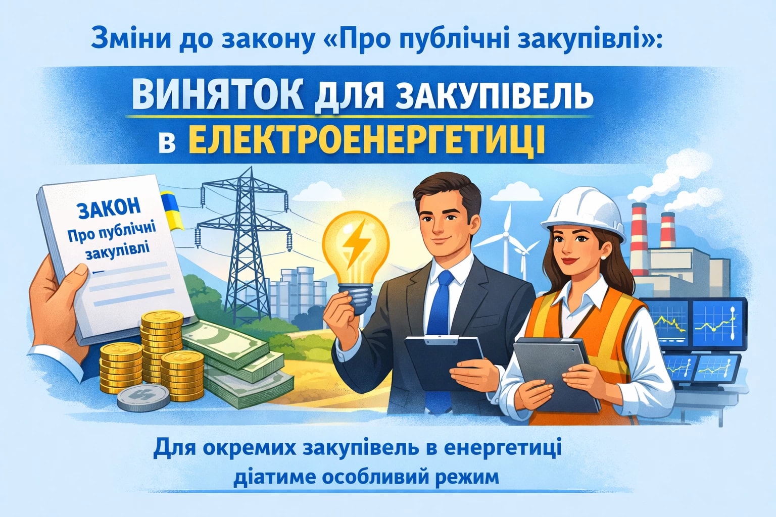 Закон «Про публічні закупівлі» змінили: для окремих закупівель в електроенергетиці діятиме виняток