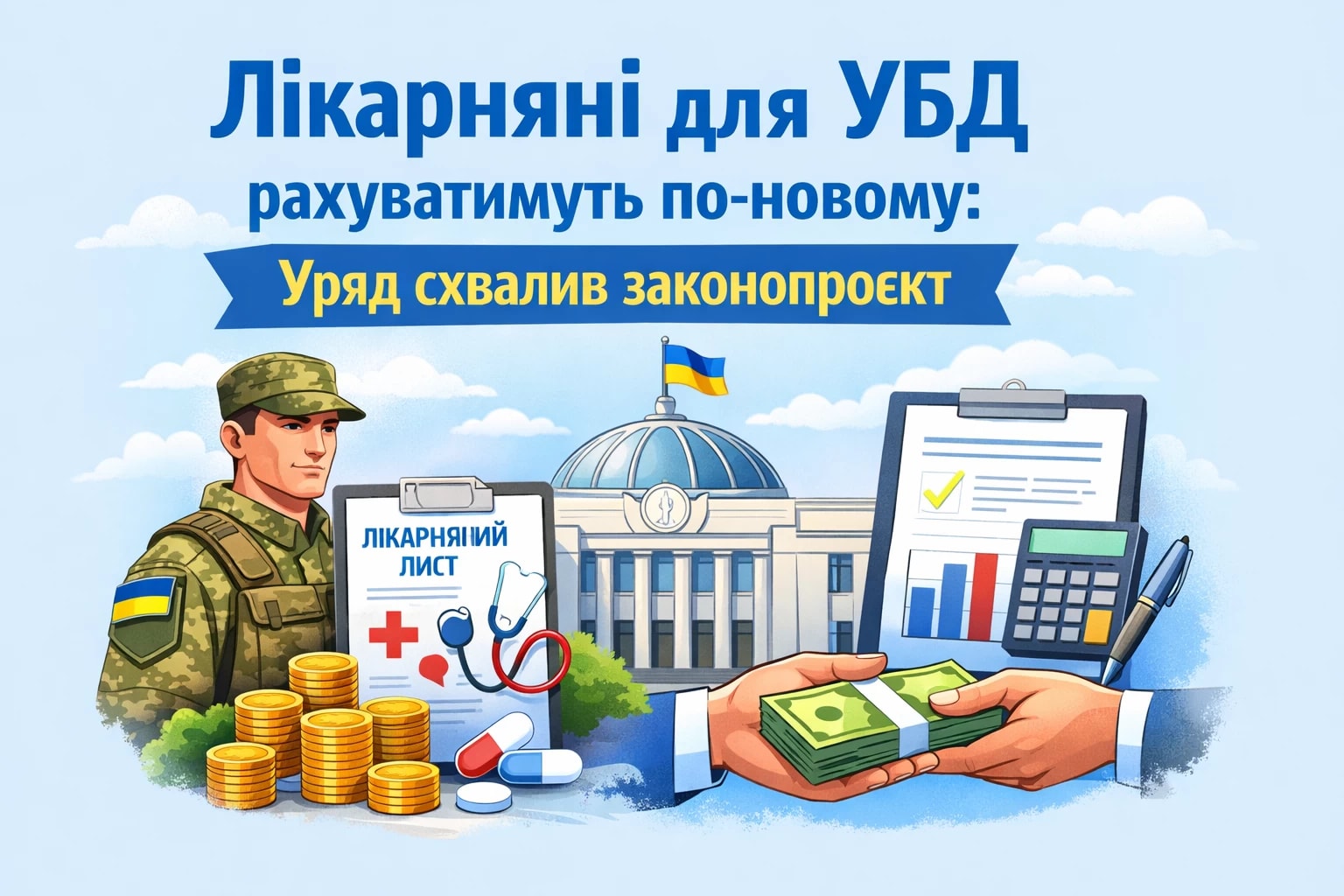 Лікарняні для УБД рахуватимуть по-новому: Уряд схвалив законопроєкт