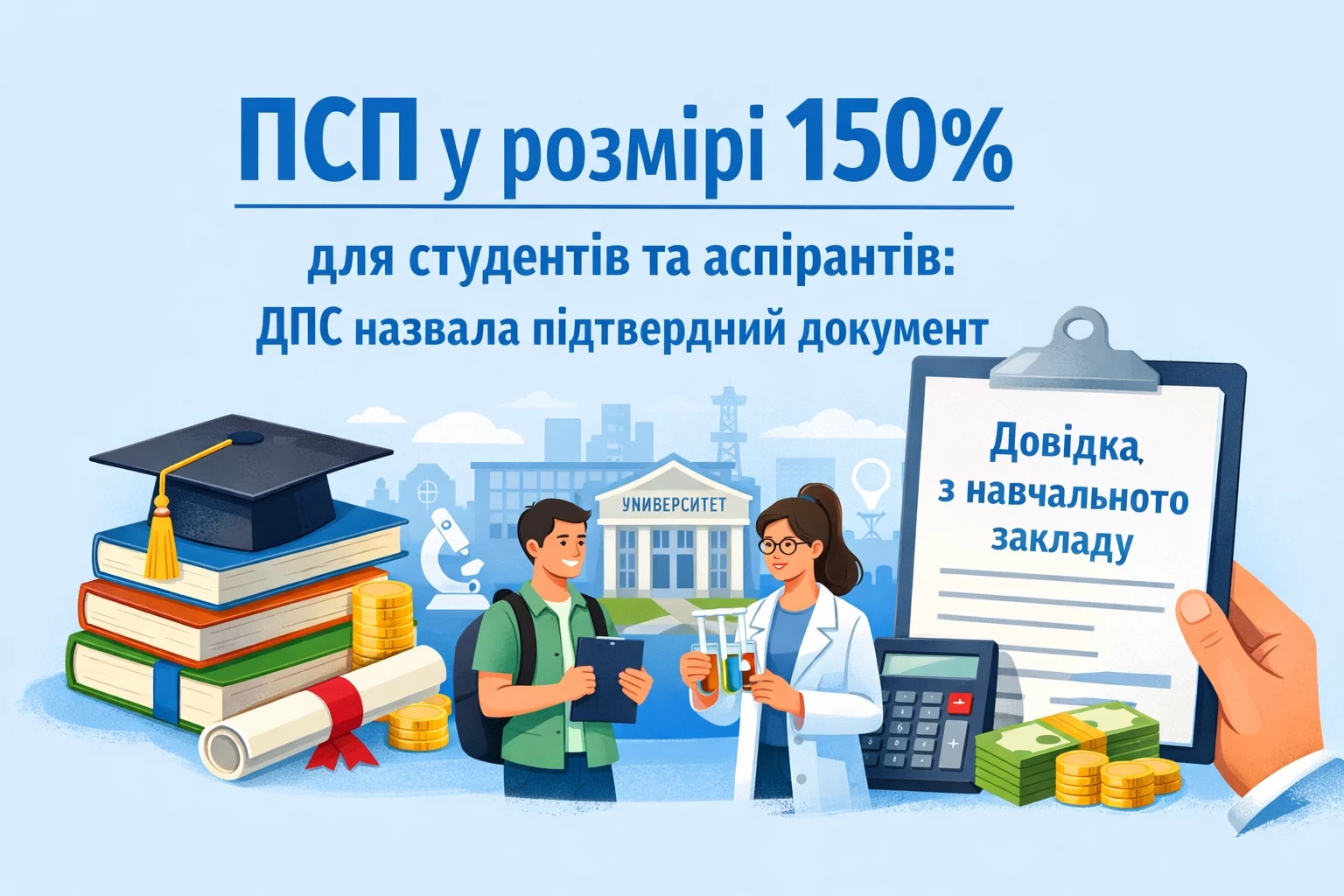 ПСП у розмірі 150% для студентів та аспірантів: ДПС назвала підтвердний документ