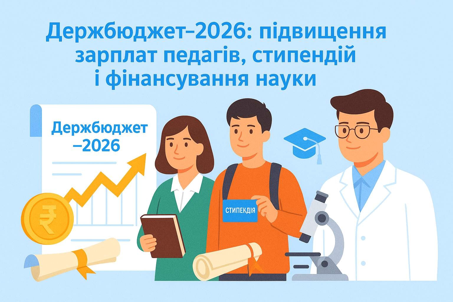 Держбюджет-2026: підвищення зарплат педагогів, стипендій і фінансування науки