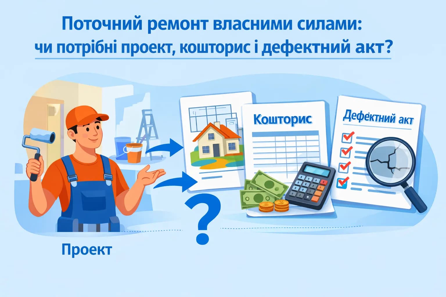 Поточний ремонт власними силами: чи потрібні проект, кошторис і дефектний акт?