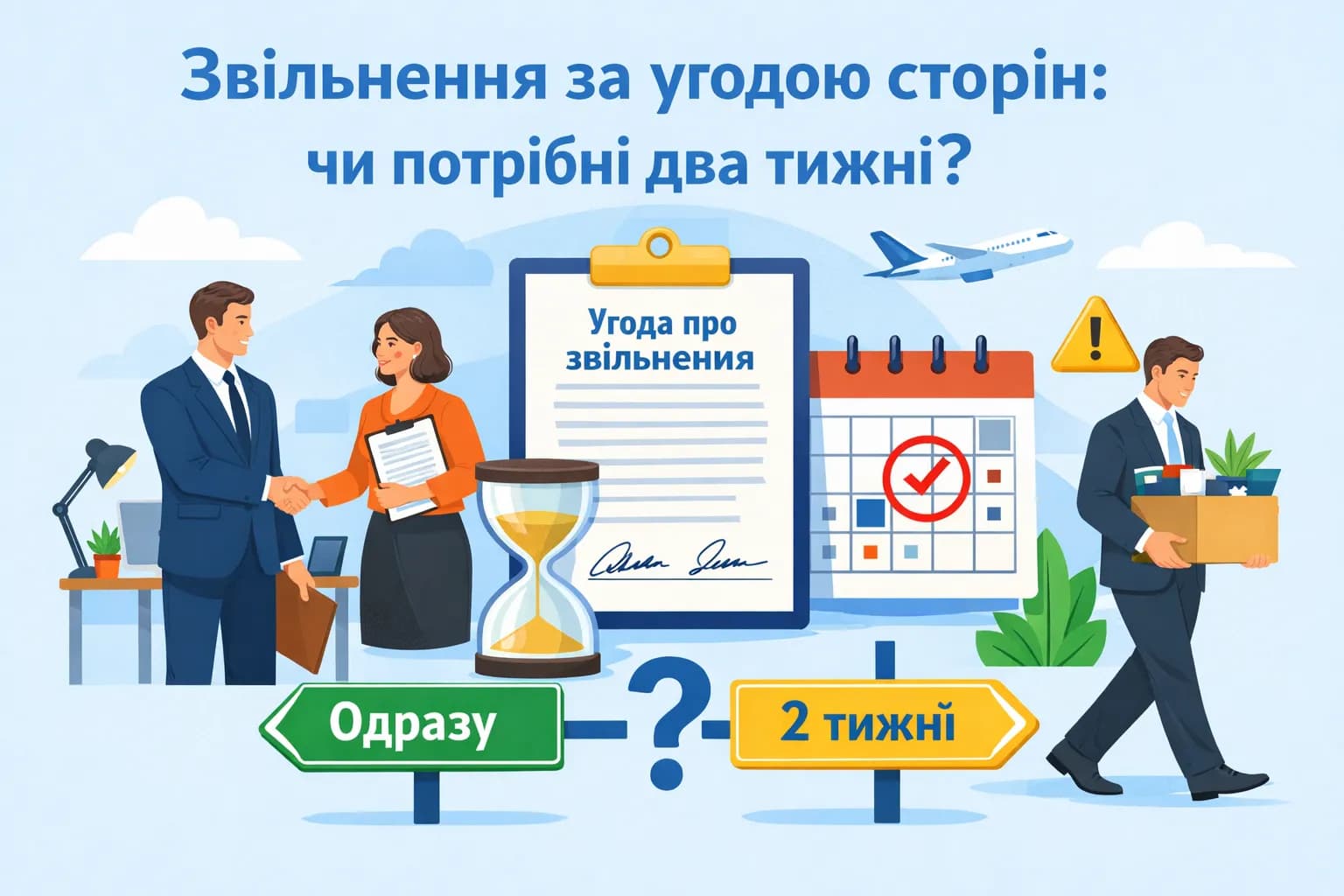 Звільнення за угодою сторін: чи потрібні два тижні?