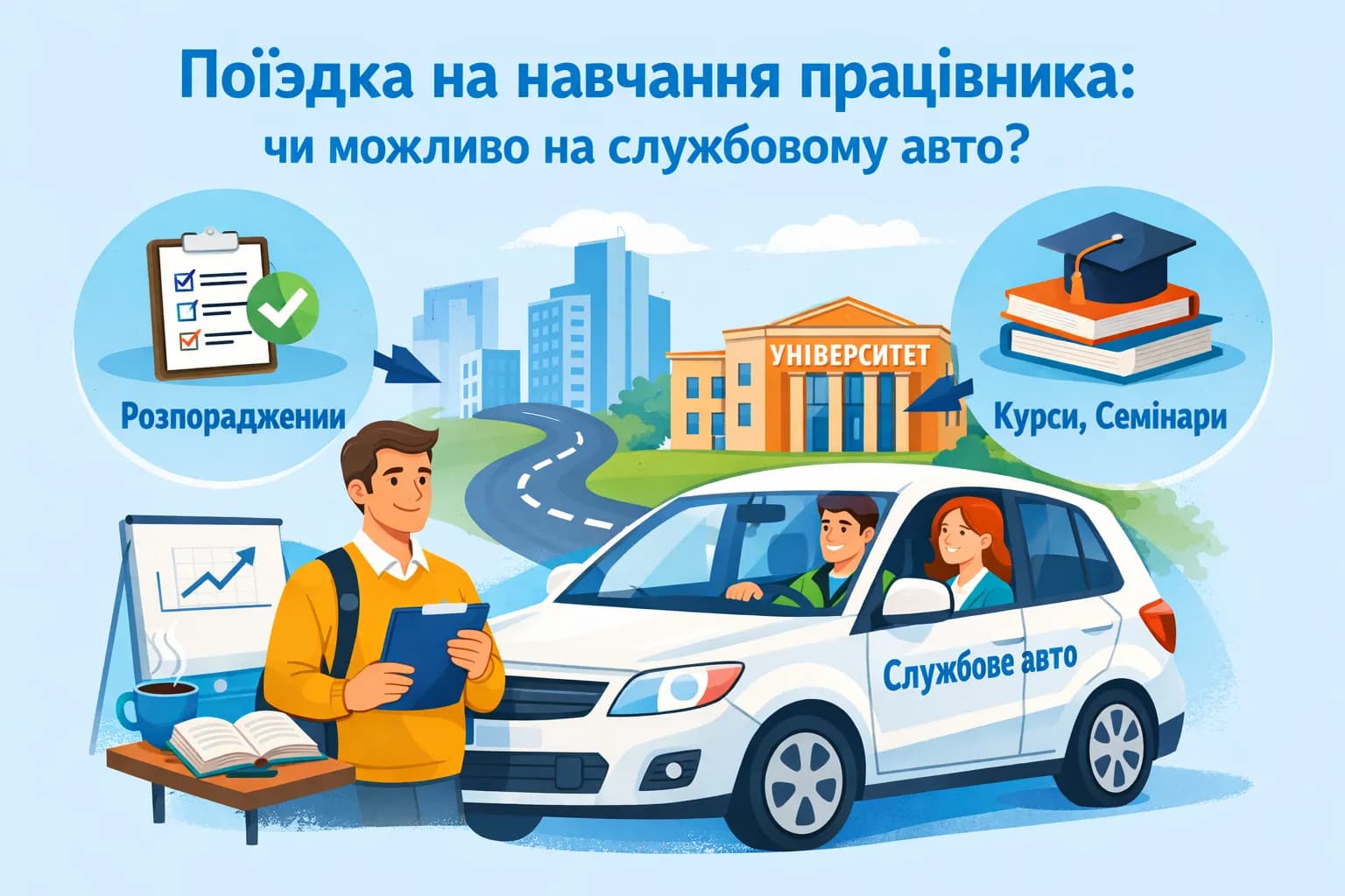 Поїздка на навчання працівника: чи можливо на службовому авто?