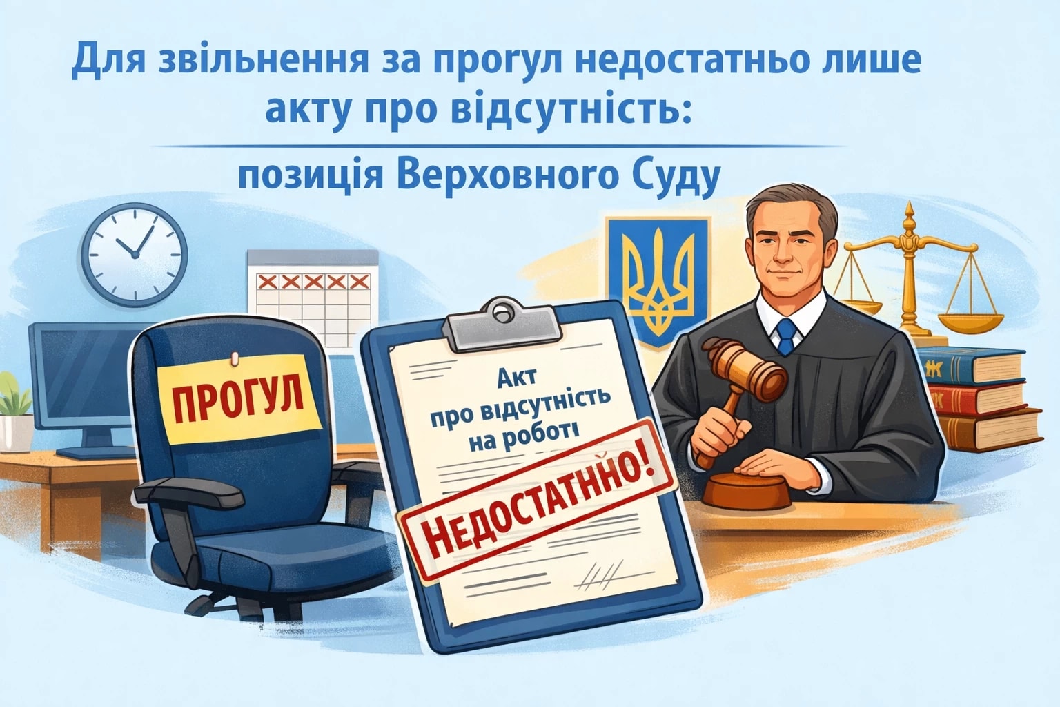 Для звільнення за прогул недостатньо лише акту про відсутність: позиція Верховного Суду