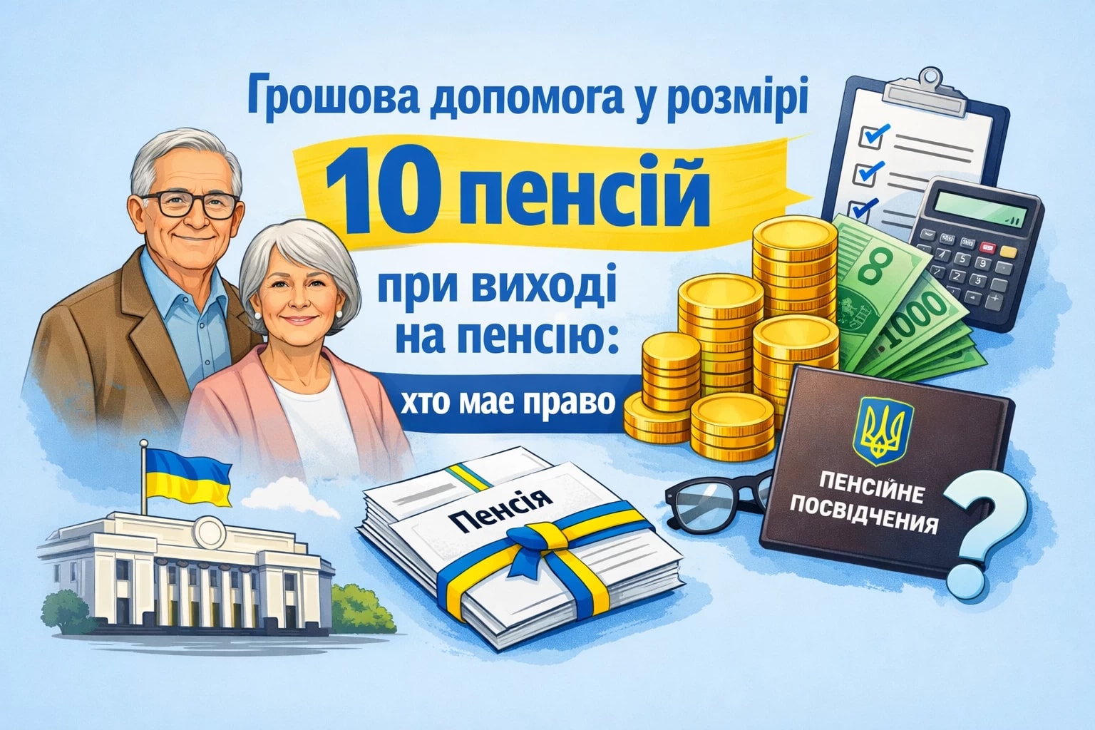 Грошова допомога у розмірі 10 пенсій при виході на пенсію: хто має право