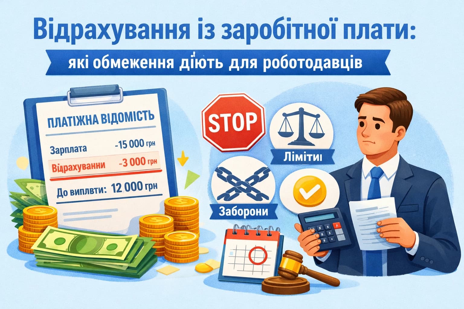 Відрахування із заробітної плати: які обмеження діють для роботодавців