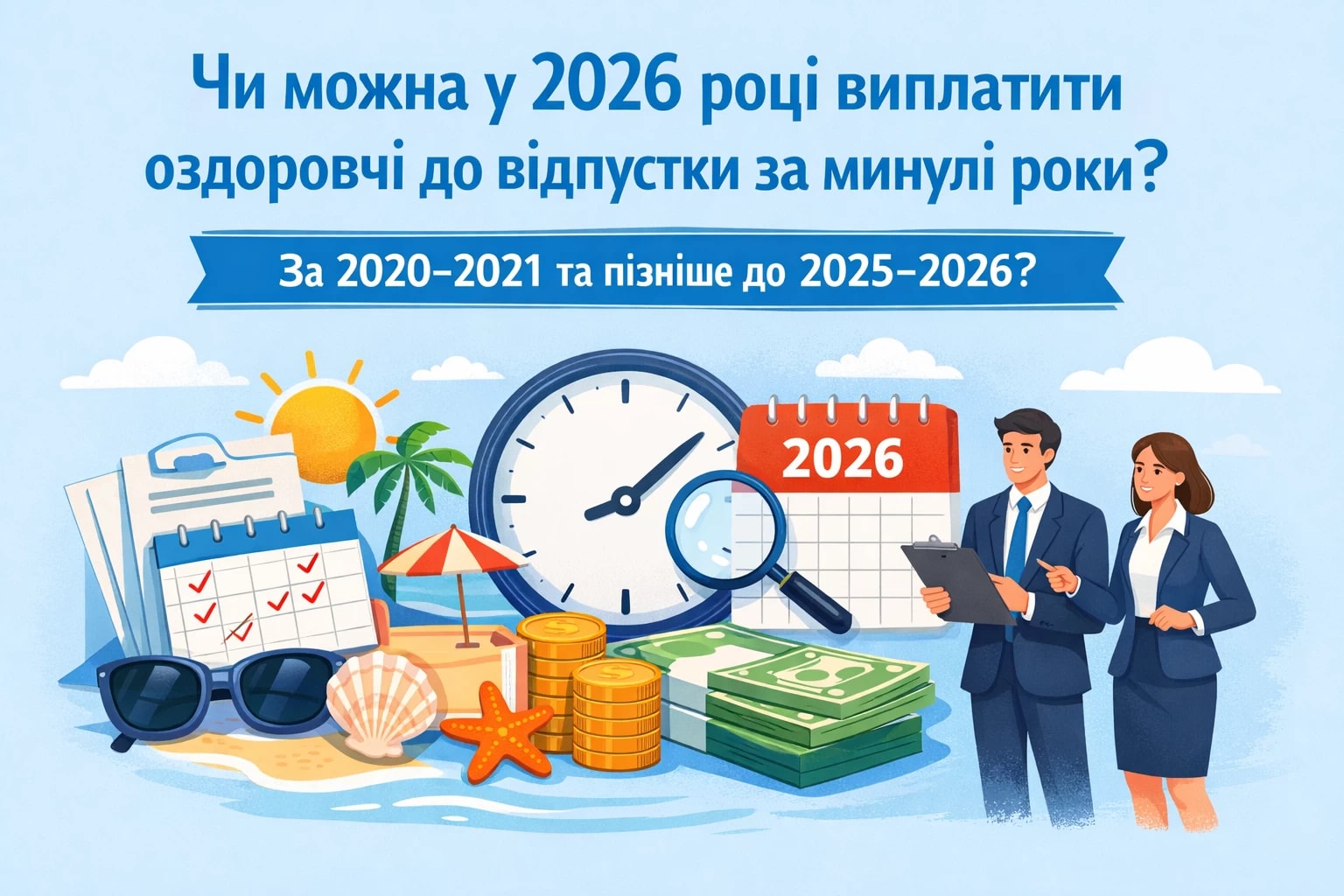 Чи можна у 2026 році виплатити оздоровчі до відпустки за минулі роки, наприклад, 2020 – 2021 та пізніше до 2025 – 2026?