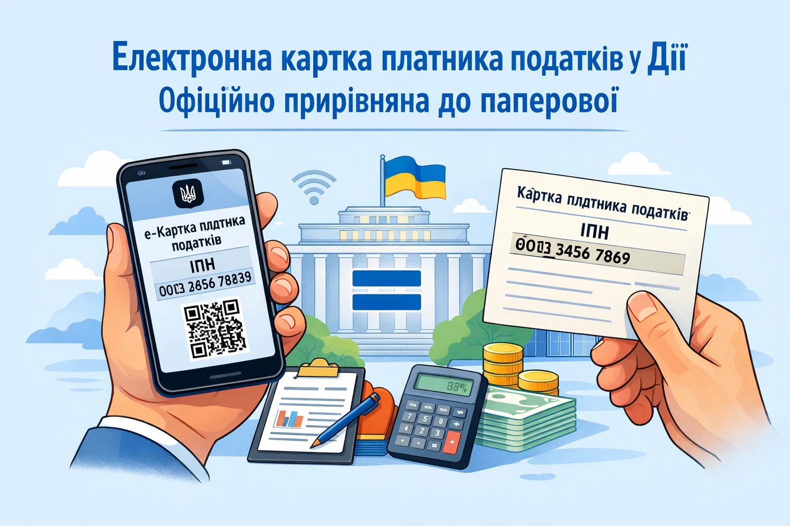 Електронна картка платника податків у Дії офіційно прирівняна до паперової
