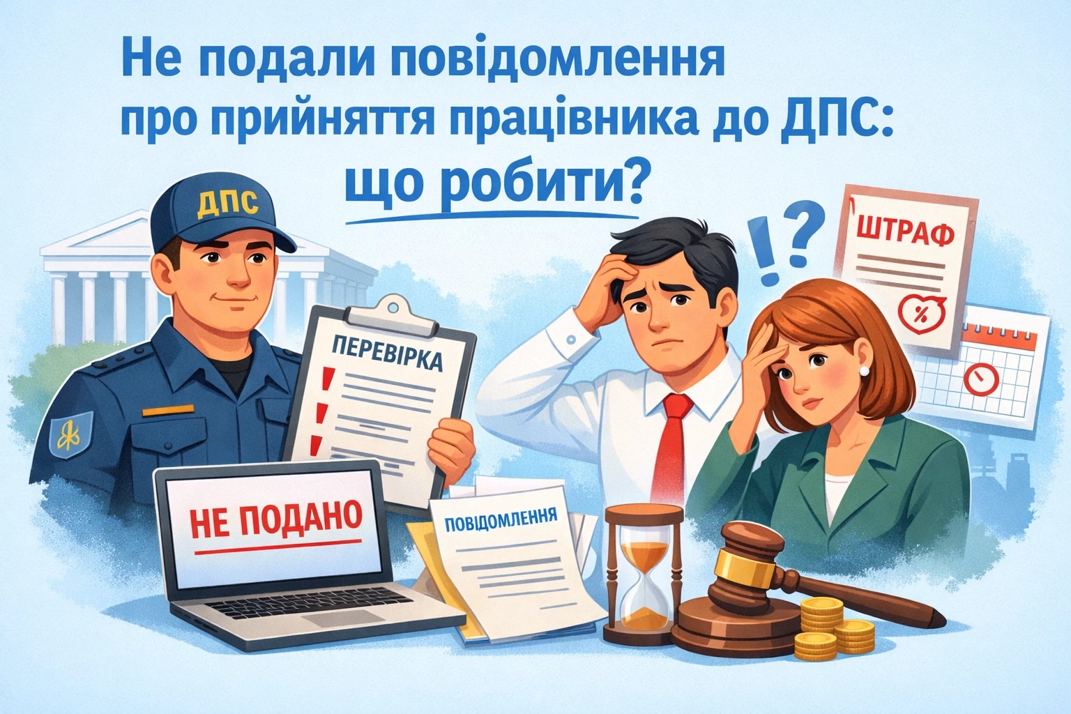 Не подали повідомлення про прийняття працівника до ДПС: що робити?