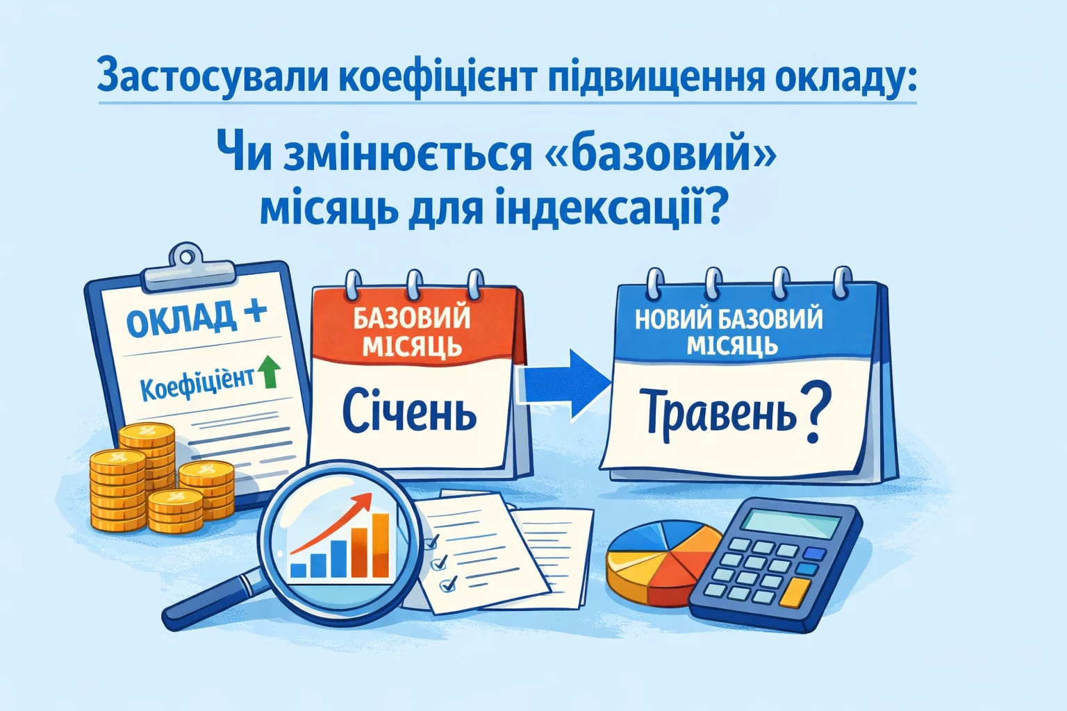 Застосували коефіцієнт підвищення окладу: чи змінюється «базовий» місяць для індексації?