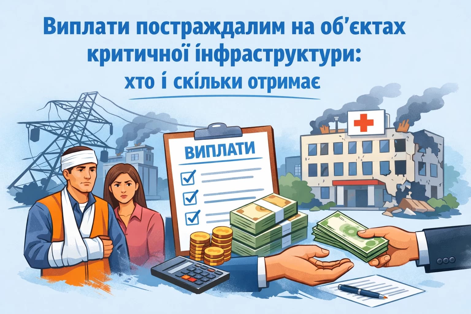 Уряд уточнив порядок виплати допомоги постраждалим на об’єктах критичної інфраструктури: хто і скільки отримає
