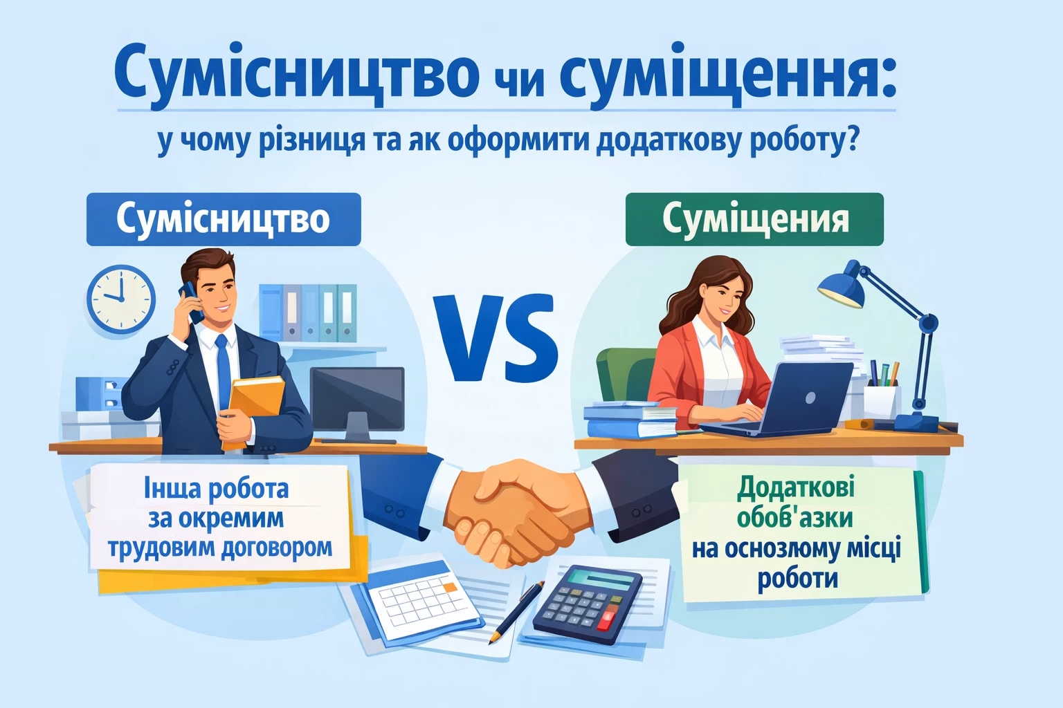 Сумісництво чи суміщення: у чому різниця та як правильно оформити додаткову роботу працівника