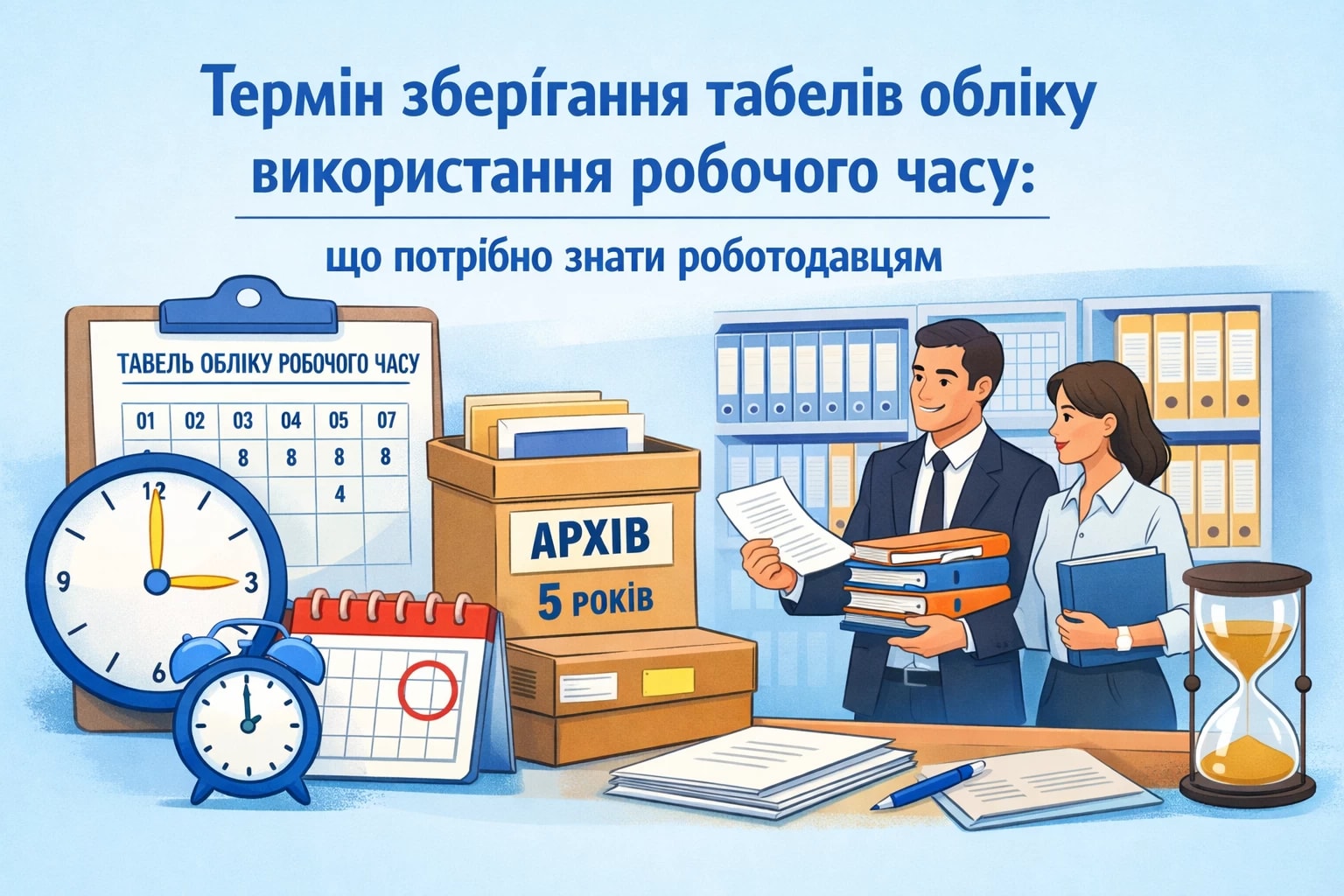 Термін зберігання табелів обліку використання робочого часу: що потрібно знати роботодавцям