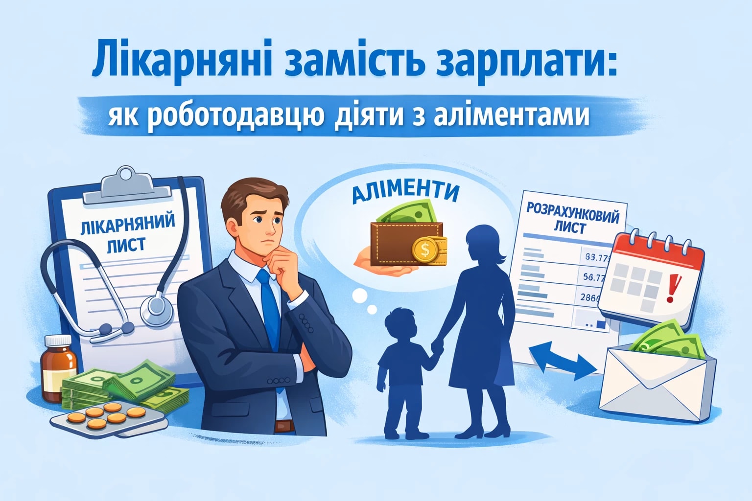 Лікарняні замість зарплати: як роботодавцю діяти з аліментами