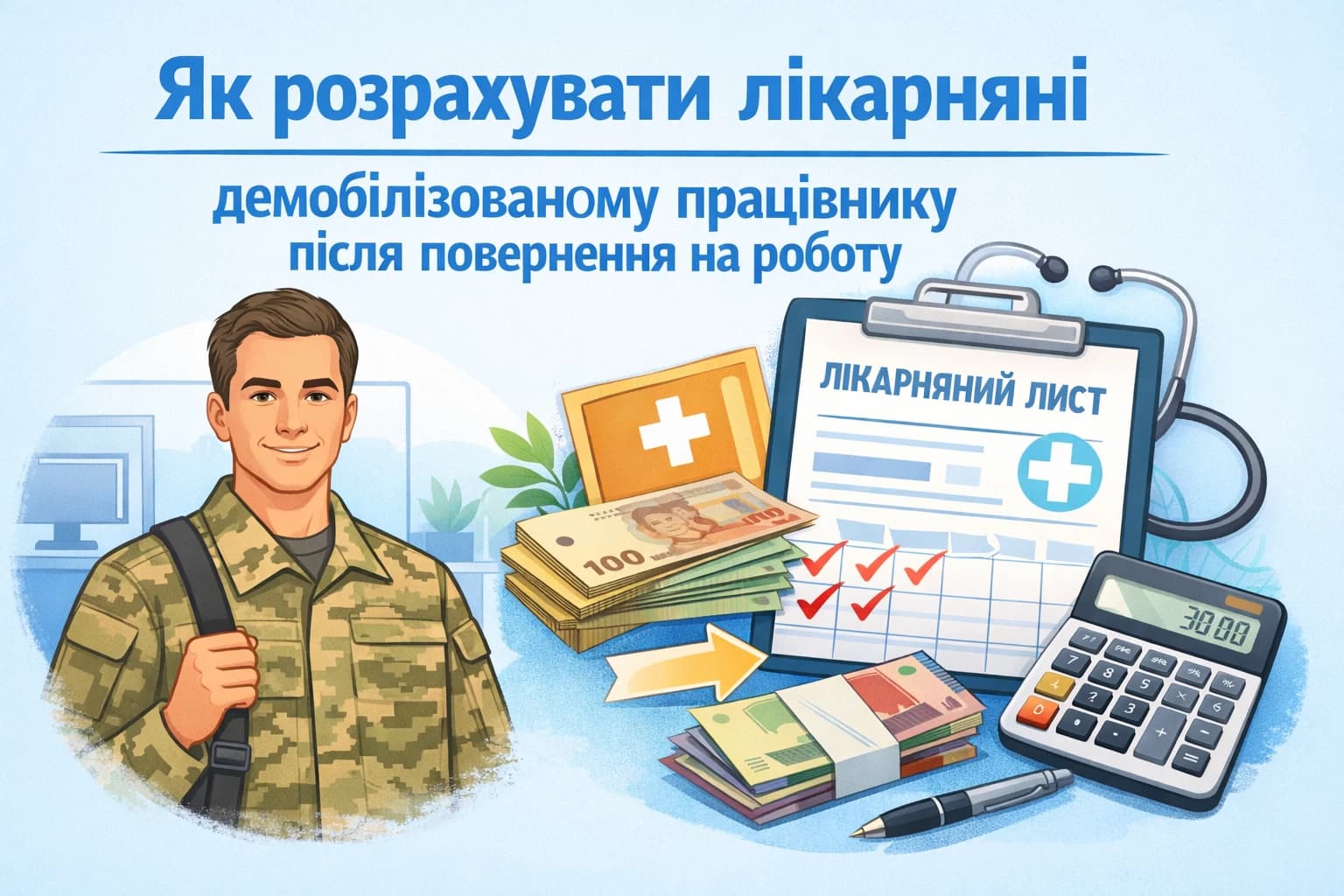 Як розрахувати лікарняні демобілізованому працівнику після повернення на роботу