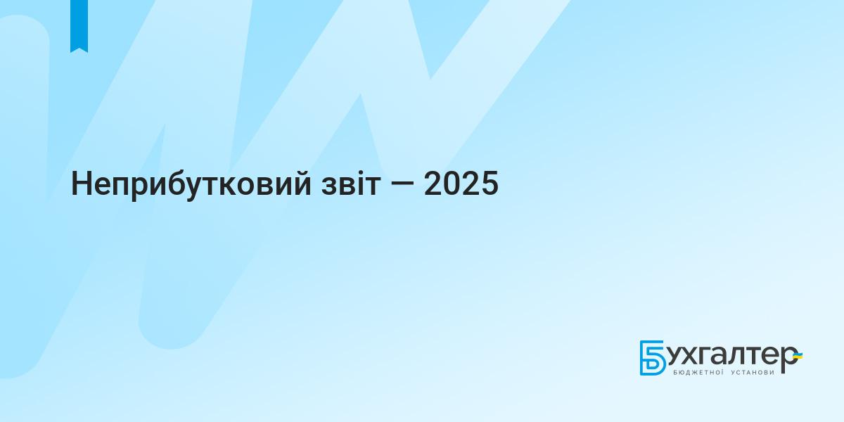 Неприбутковий звіт — 2025 | Для бухгалтерів бюджетних установ