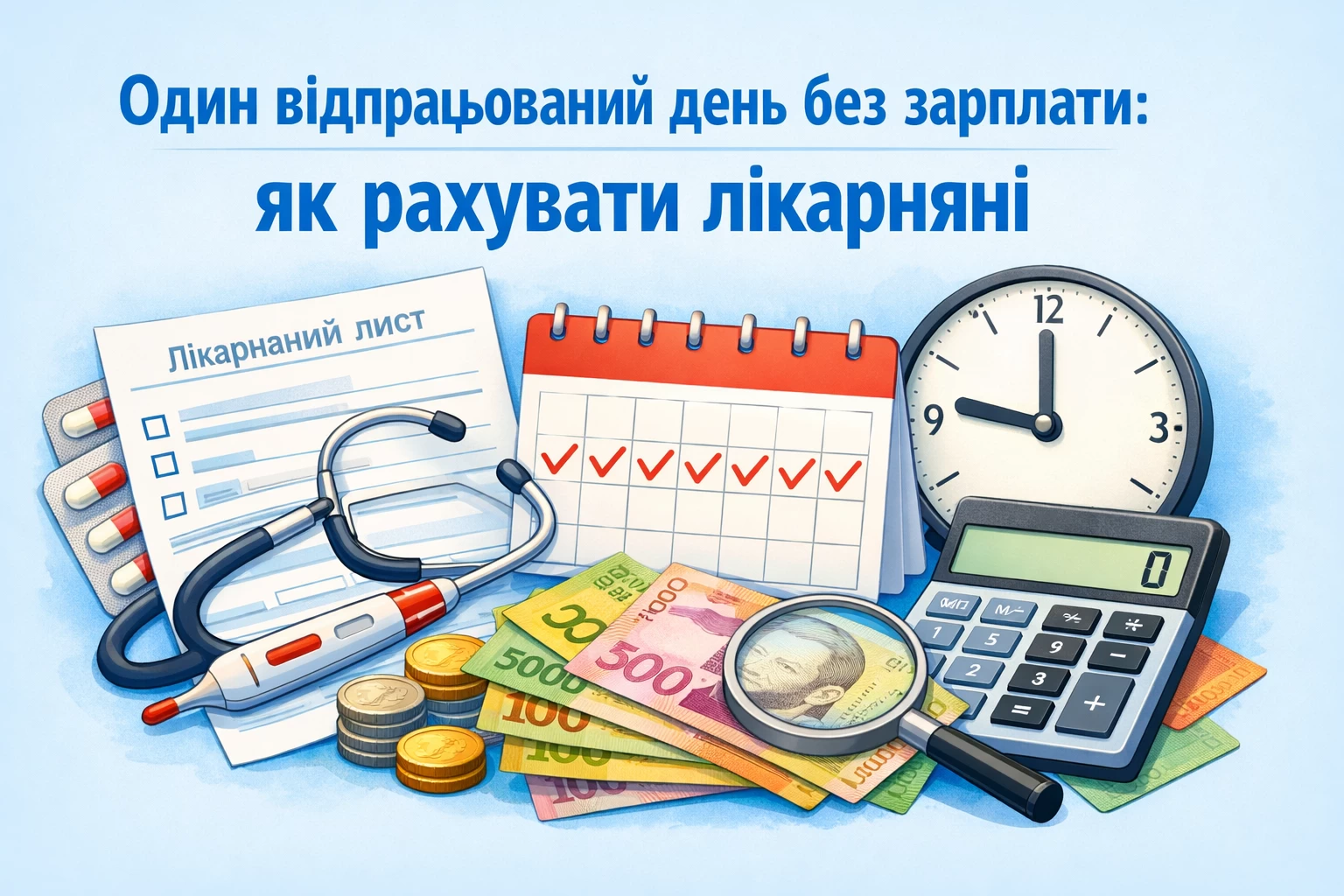 Один відпрацьований день без зарплати: як рахувати лікарняні