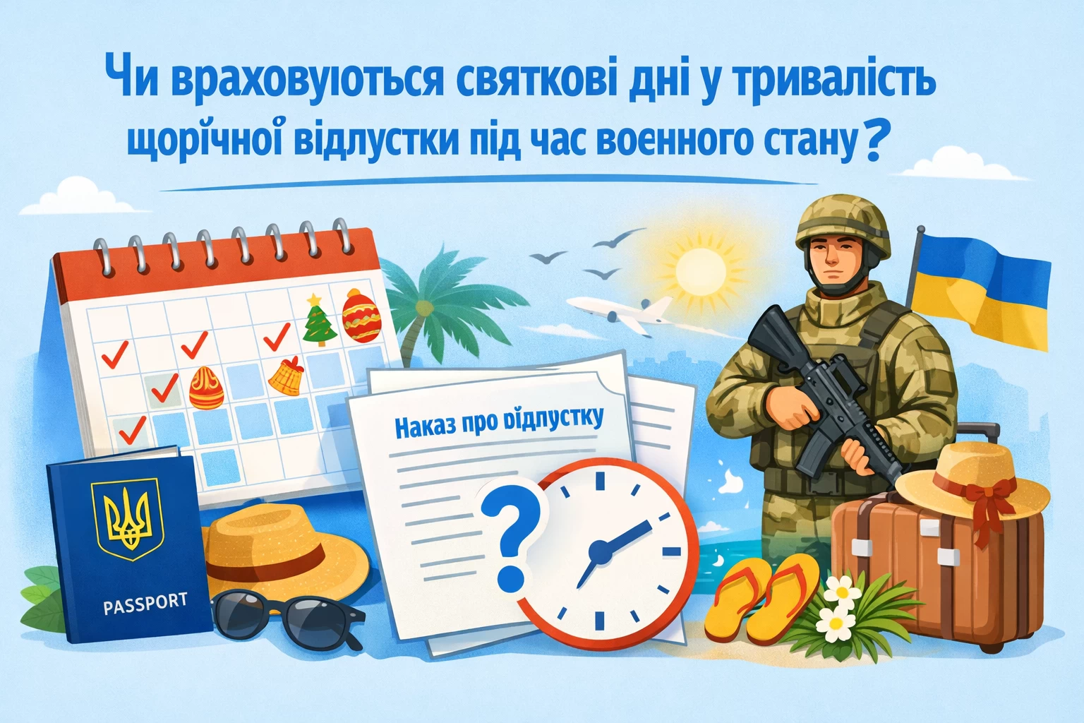 Чи враховуються святкові дні у тривалість щорічної відпустки під час воєнного стану