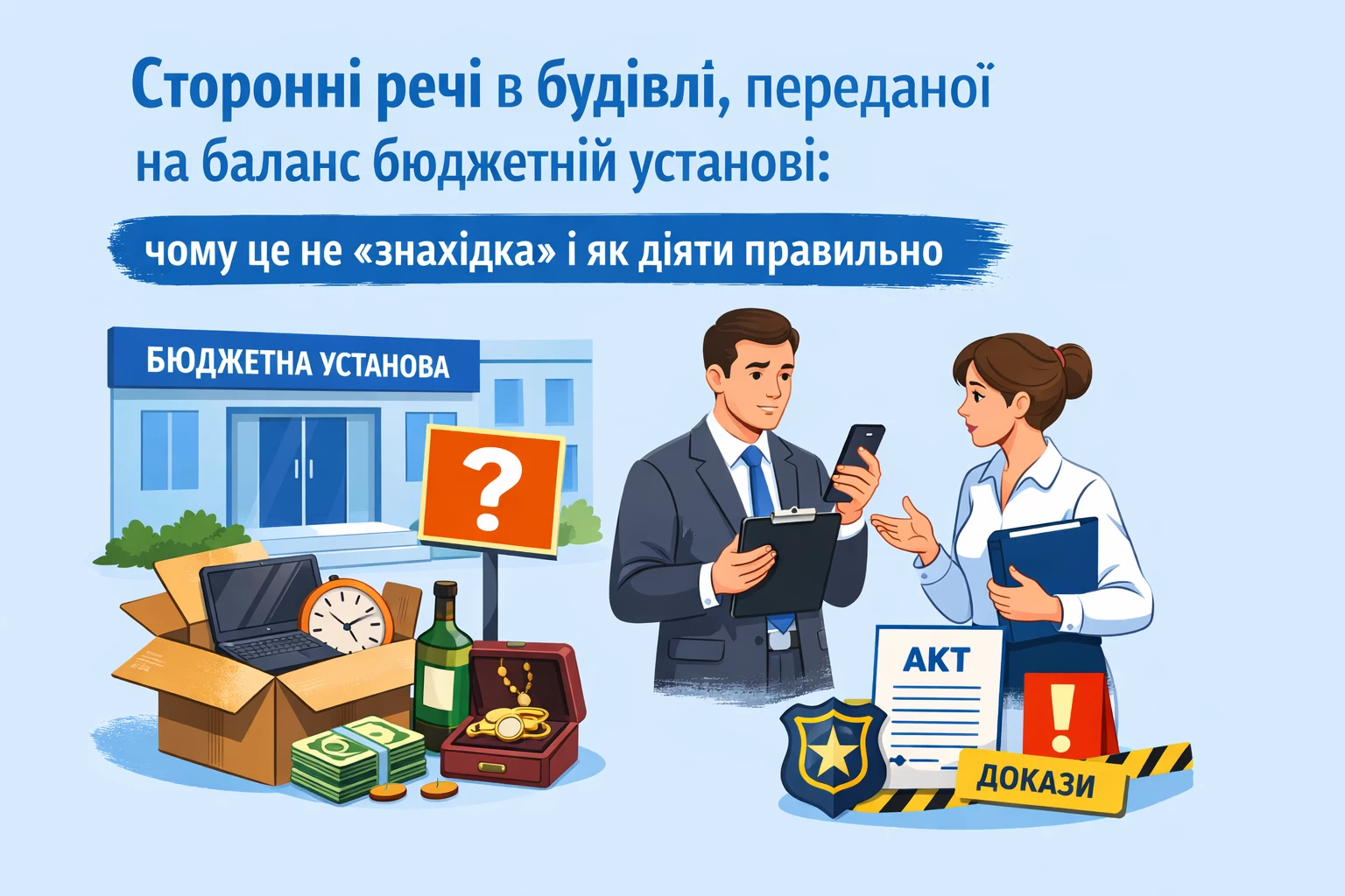 Сторонні речі в будівлі, переданої на баланс бюджетної установі: чому це не «знахідка» і як діяти правильно