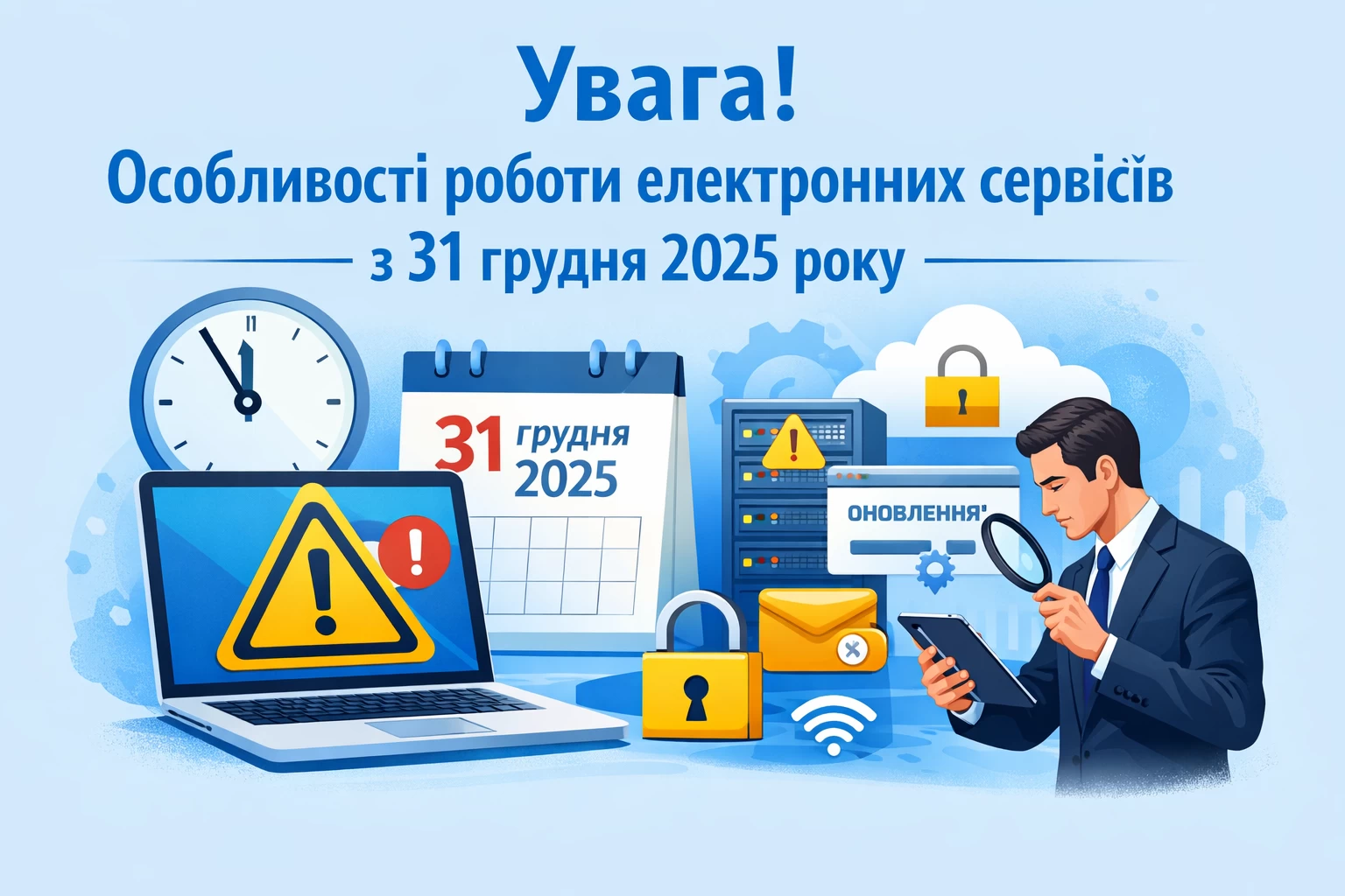 Увага! Особливості роботи електронних сервісів з 31 грудня 2025 року