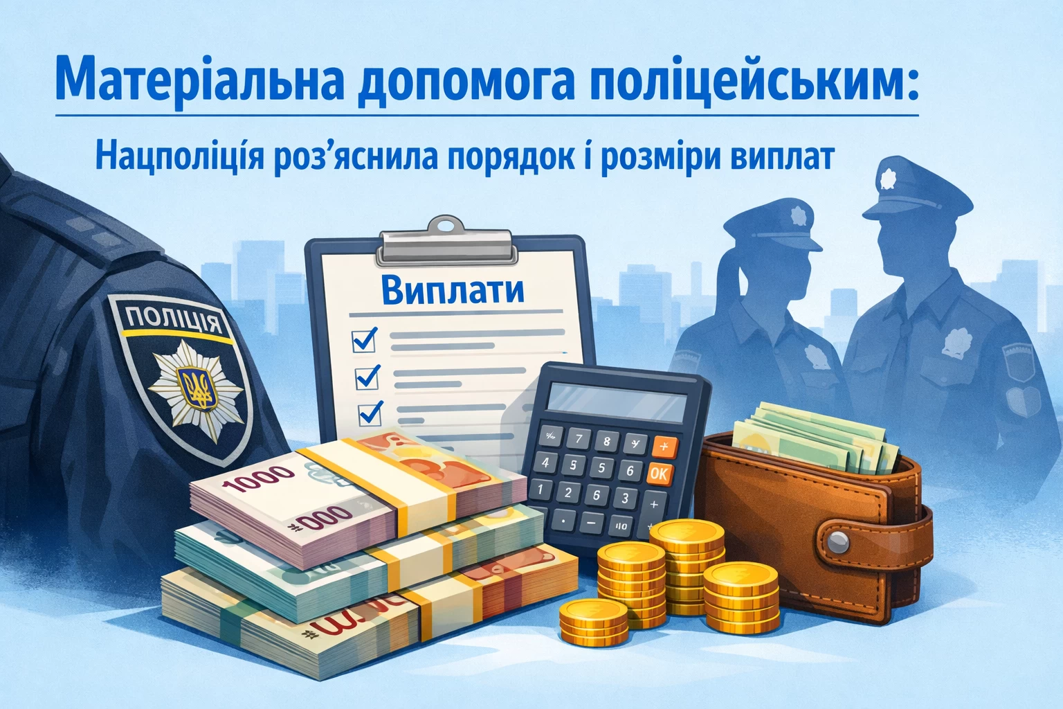 Матеріальна допомога поліцейським: Нацполіція роз’яснила порядок і розміри виплат