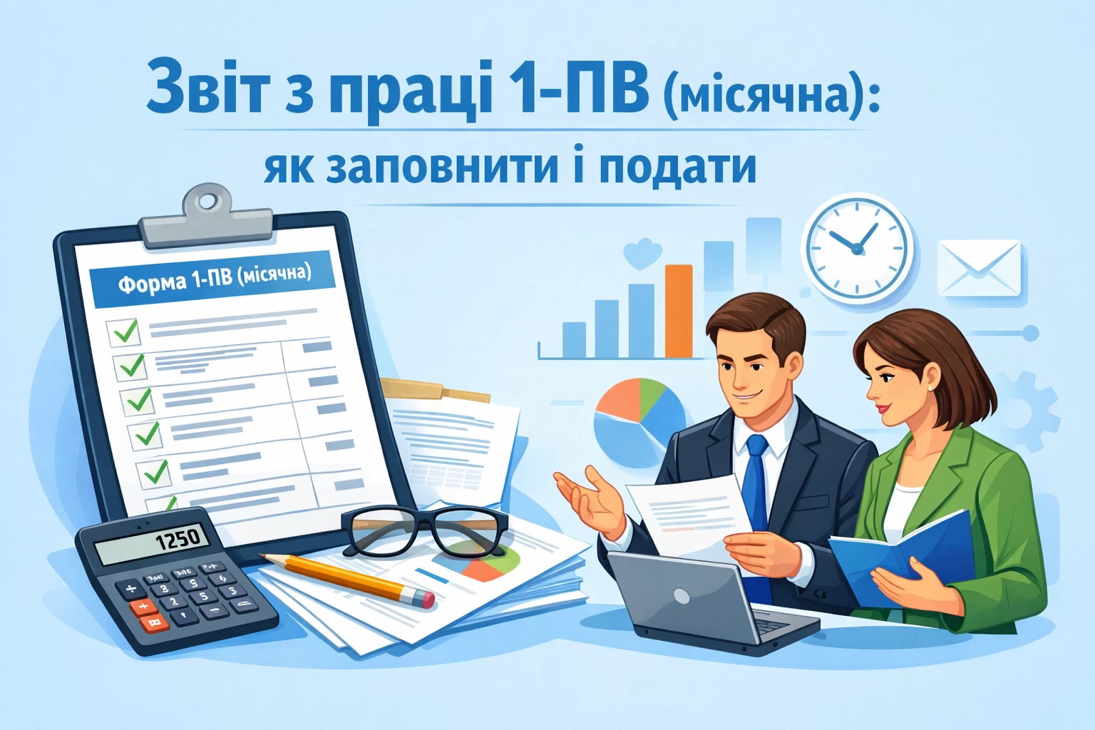 Звіт з праці 1-ПВ (місячна): як заповнити і подати