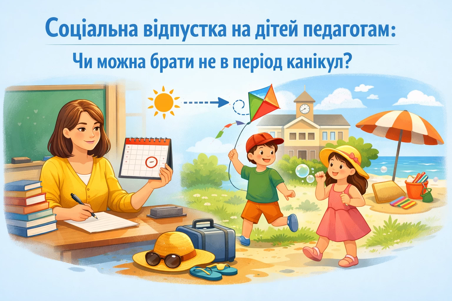 Соціальна відпустка на дітей педагогам: чи можна брати не в період канікул