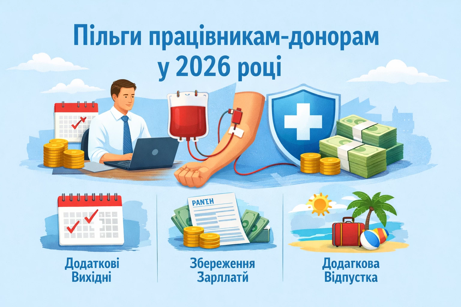 Пільги працівникам-донорам у 2026 році