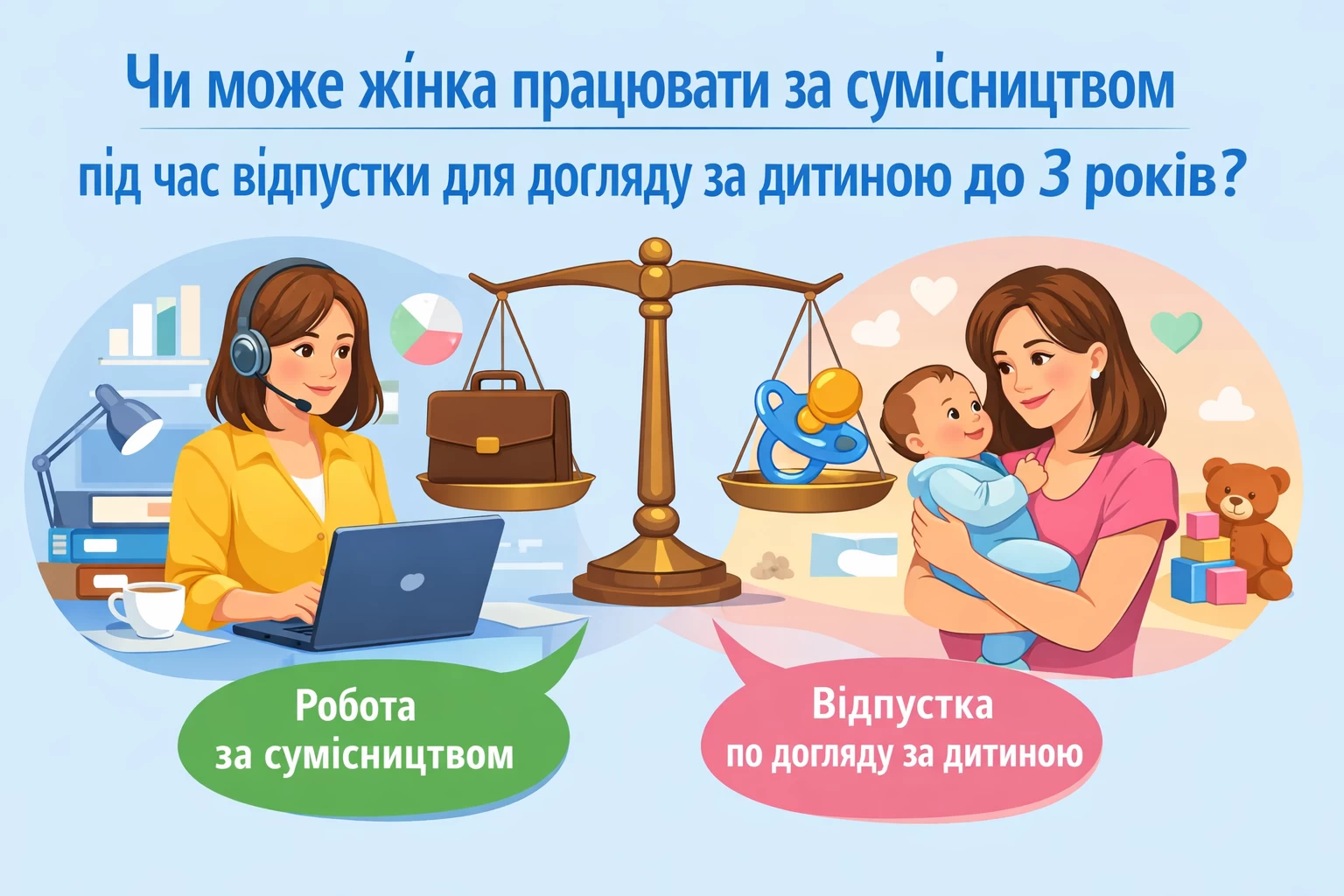 Чи має право жінка працювати за сумісництвом під час відпустки для догляду за дитиною до 3 років