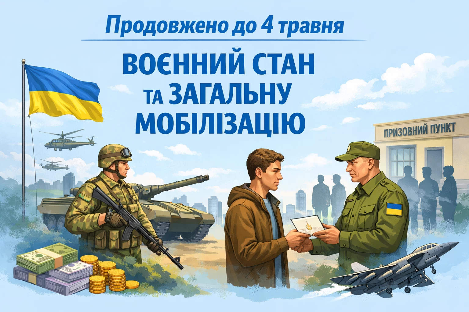 Продовжено до 4 травня воєнний стан та загальну мобілізацію