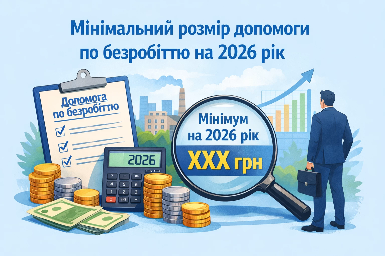 Встановлено мінімальний розмір допомоги по безробіттю на 2026 рік