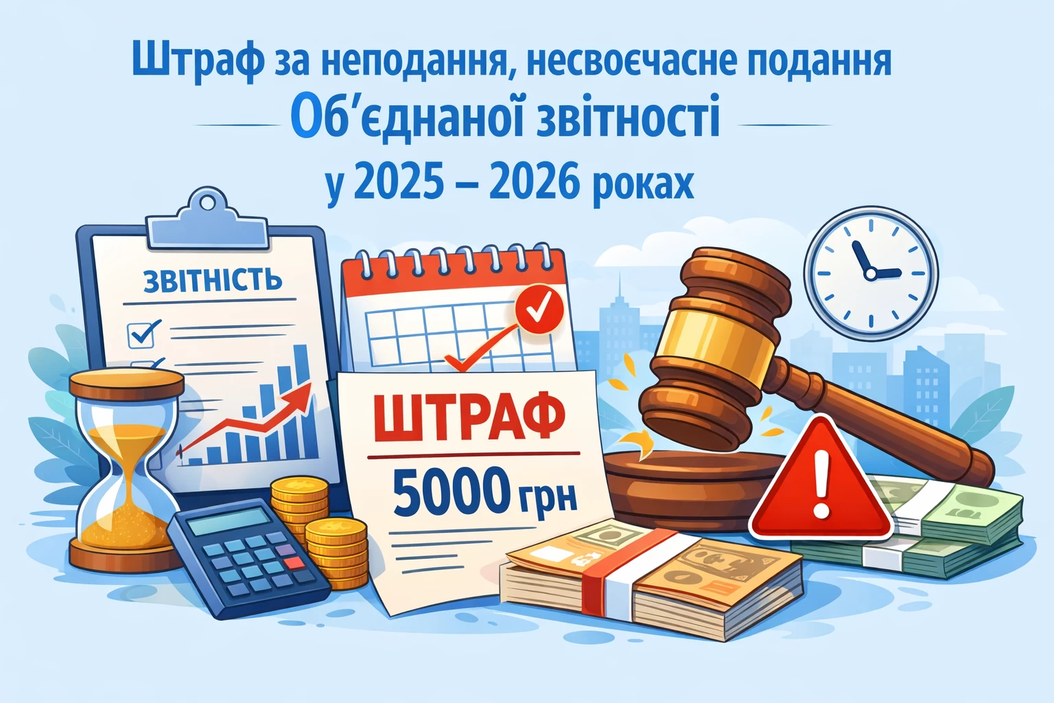 Штраф за неподання, несвоєчасне подання Об’єднаної звітності у 2025 – 2026 роках