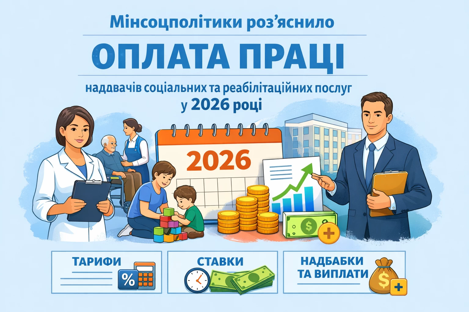Мінсоцполітики роз’яснило порядок оплати праці надавачів соціальних та реабілітаційних послуг у 2026 році