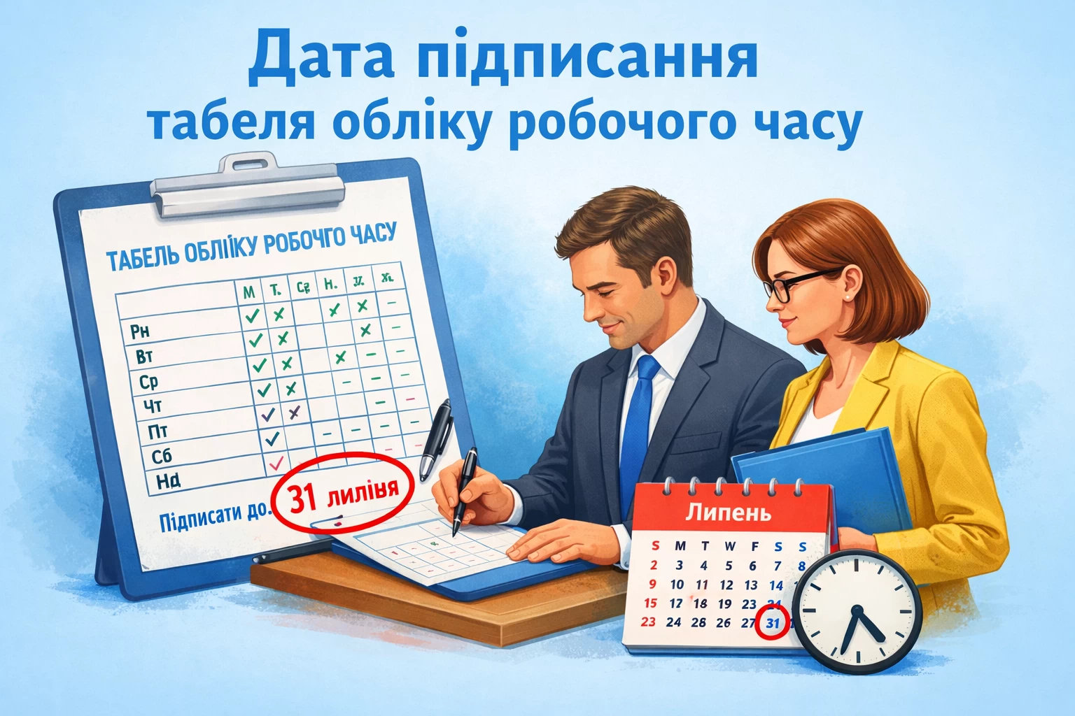 Дата підписання табеля обліку робочого часу