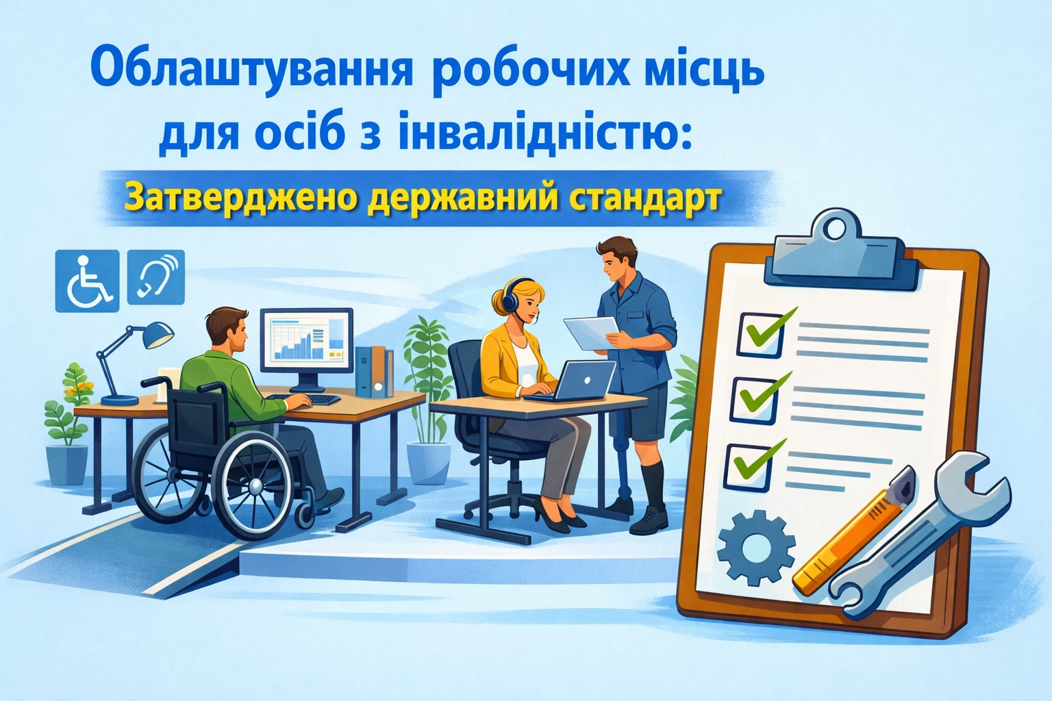 Облаштування робочих місць для осіб з інвалідністю: затверджено державний стандарт