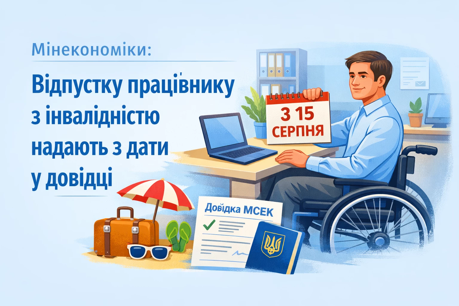 Мінекономіки: відпустку працівнику з інвалідністю надають з дати у довідці