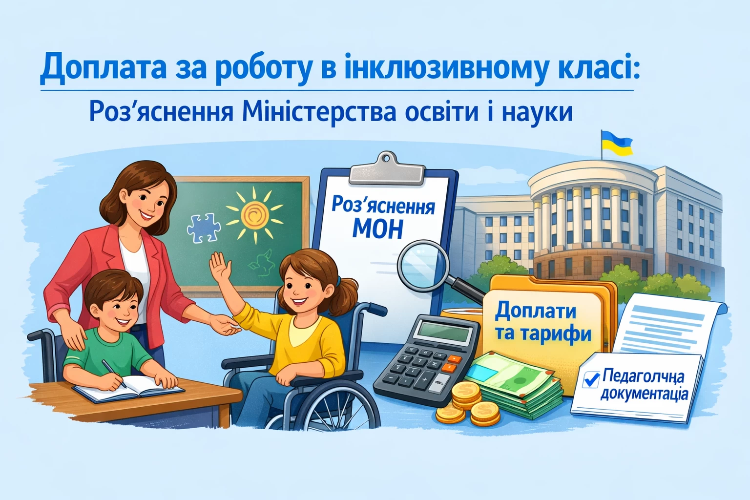 Доплата за роботу в інклюзивному класі: роз’яснення Міністерства освіти і науки